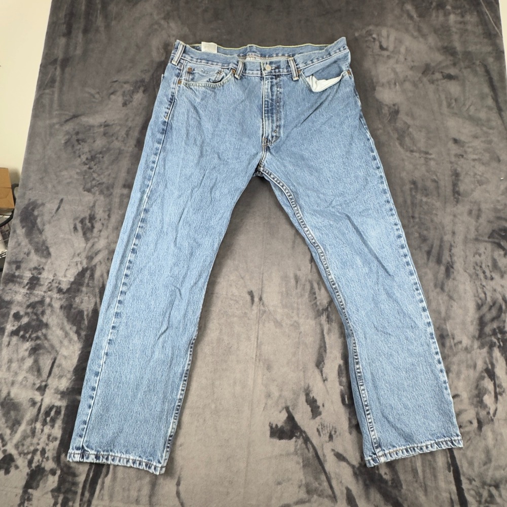 Levi 505 Regular Fit Jeans Mens 36x29 Light Wash Straight Leg Denim 4342